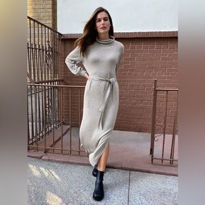 The Group Babaton Ono Belted Dress Heather Medium Grey